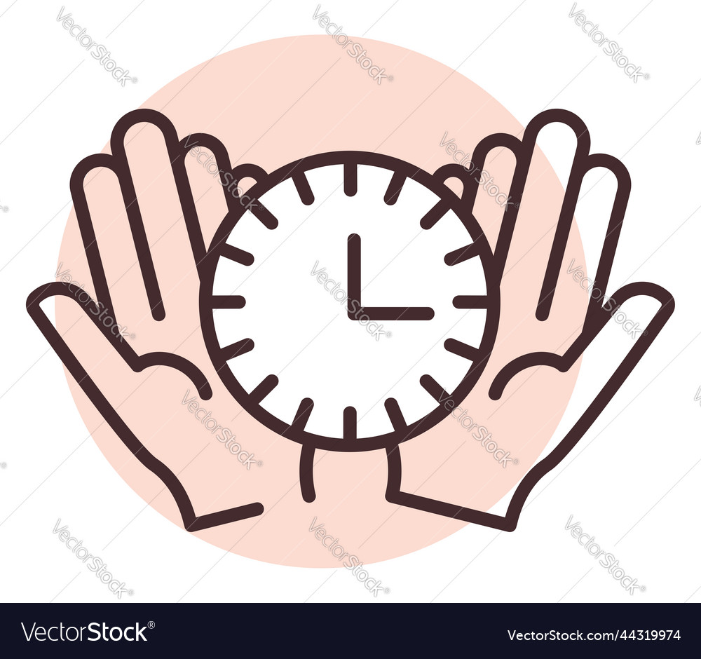 Save time clock on white background