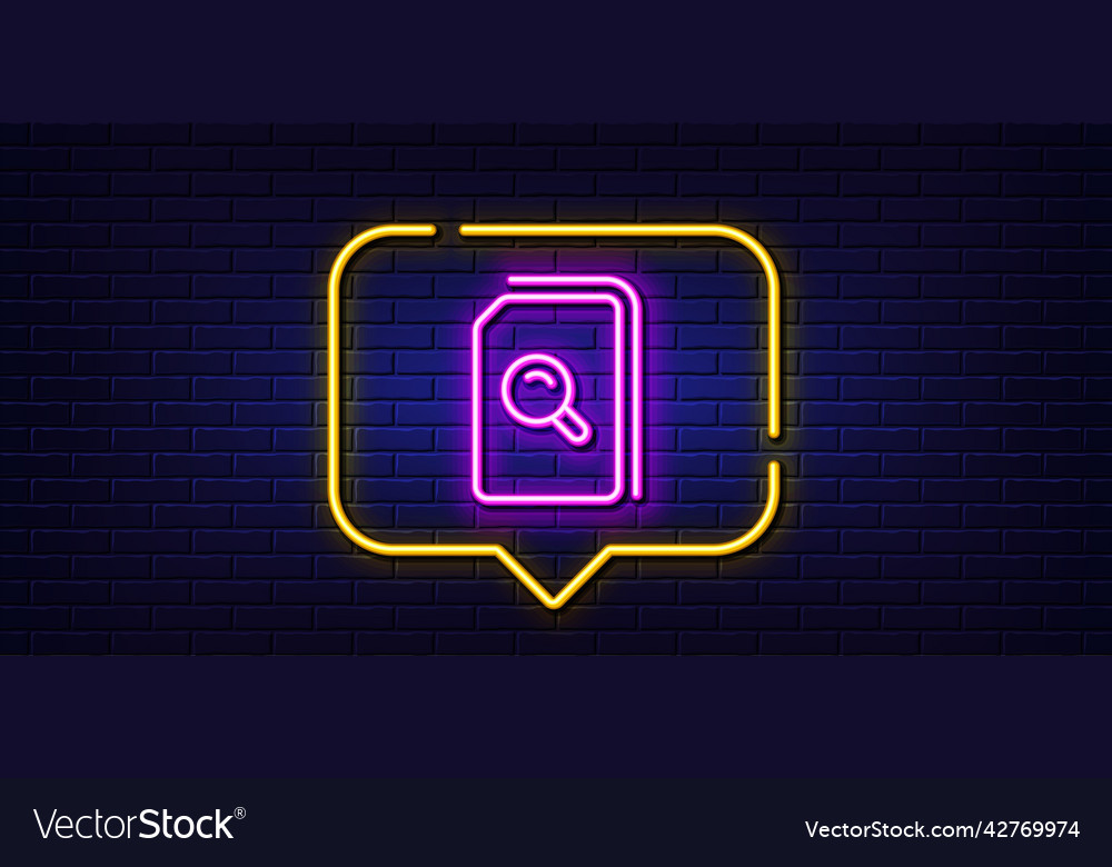 Search documents line icon file with magnifier vector image Search documents line icon file with magnifier