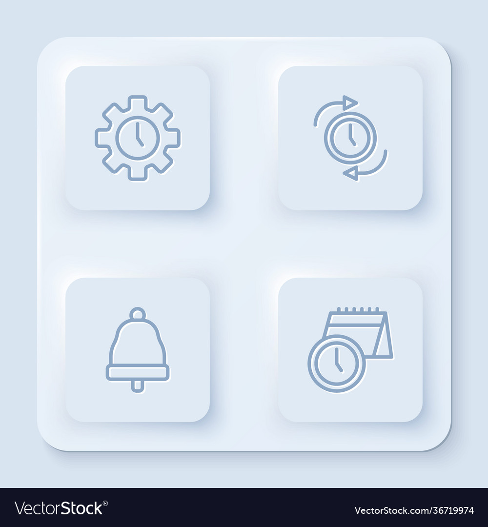Set line time management clock with arrow vector image Set line time management clock with arrow