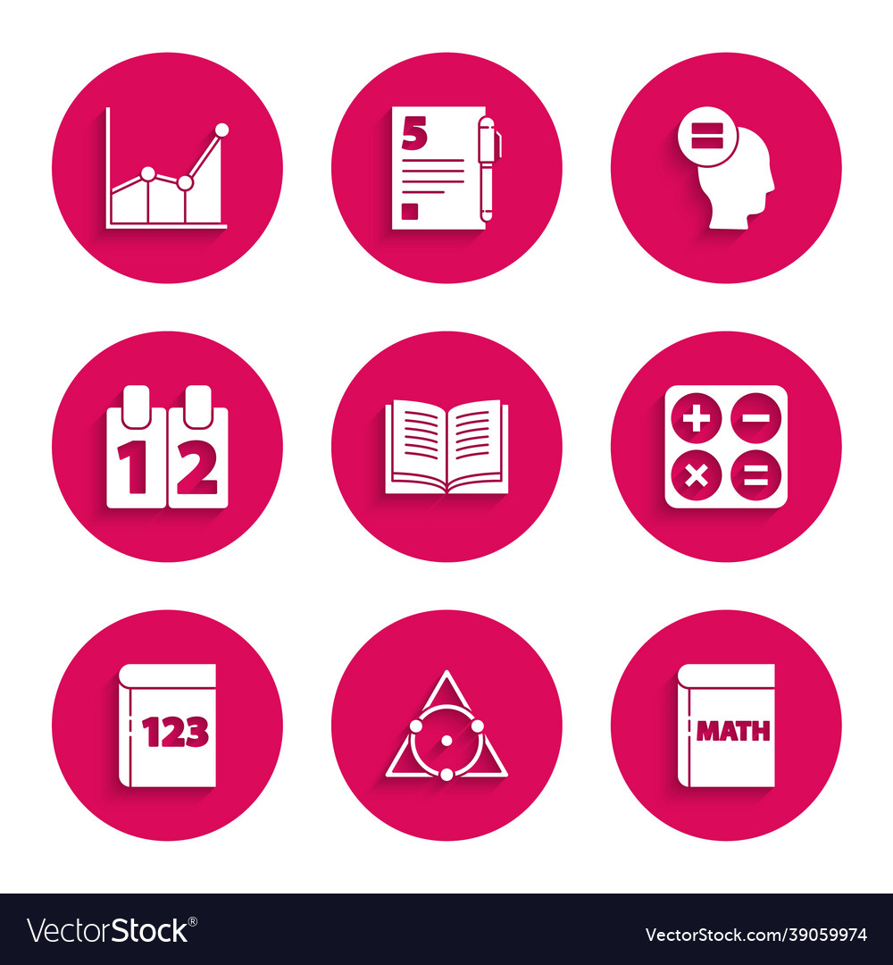 Set open book triangle math with word Vector Image Set open book triangle math with word