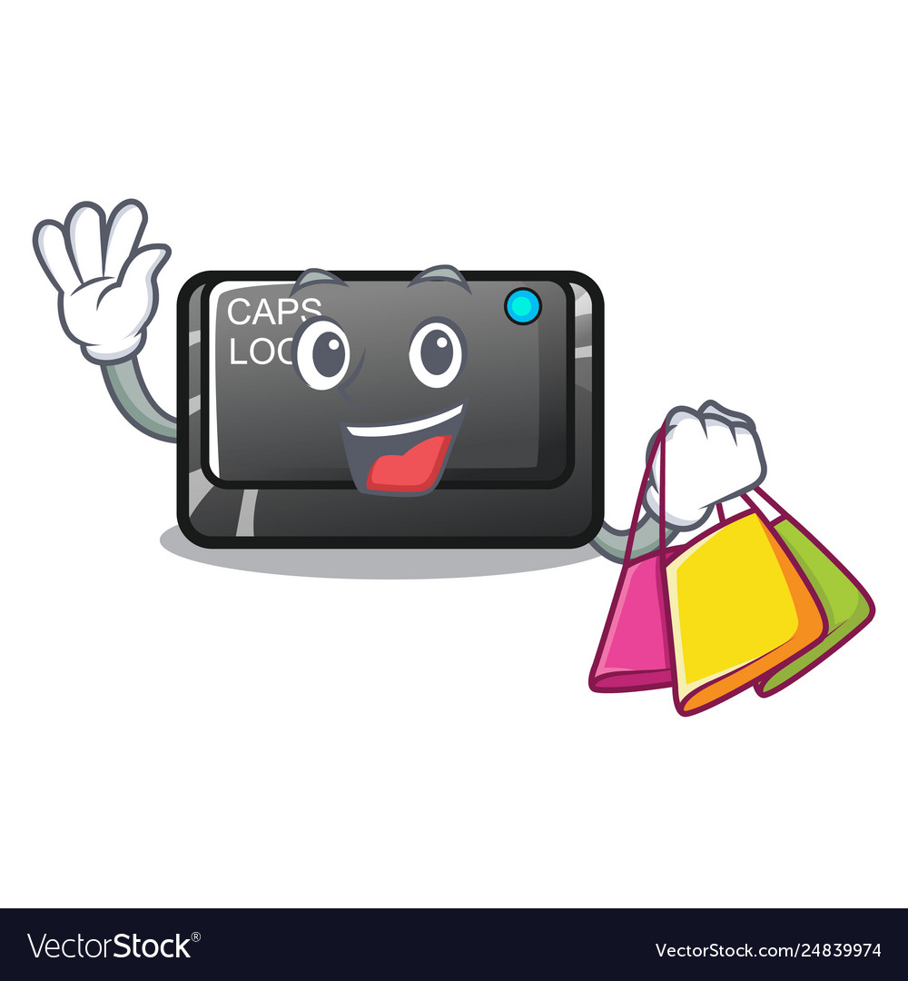 Shopping capslock button in shape character