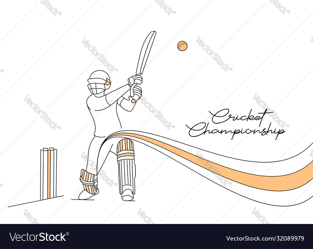 Abstract colorful pattern with batsman and bowler