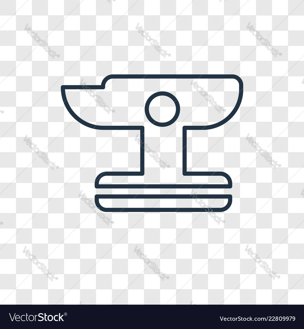 Anvil concept linear icon isolated on transparent vector image Anvil concept linear icon isolated on transparent