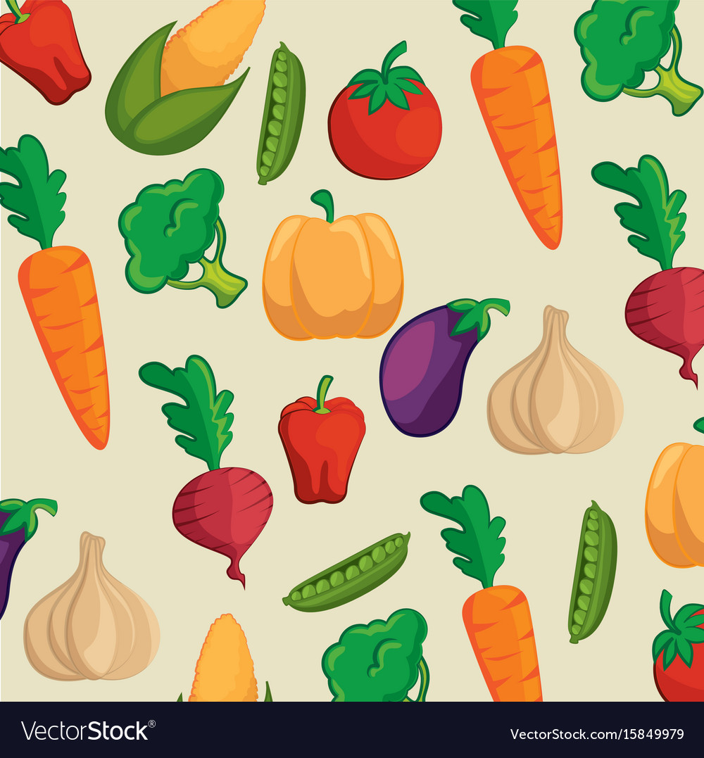 Background of healthy vegetables Royalty Free Vector Image