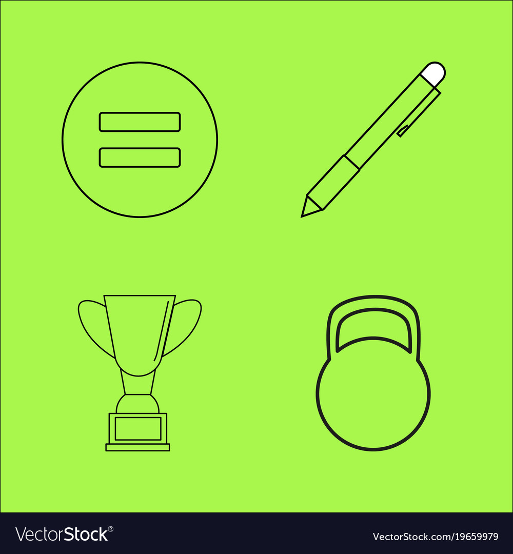 Basic content simple linear outline icon set