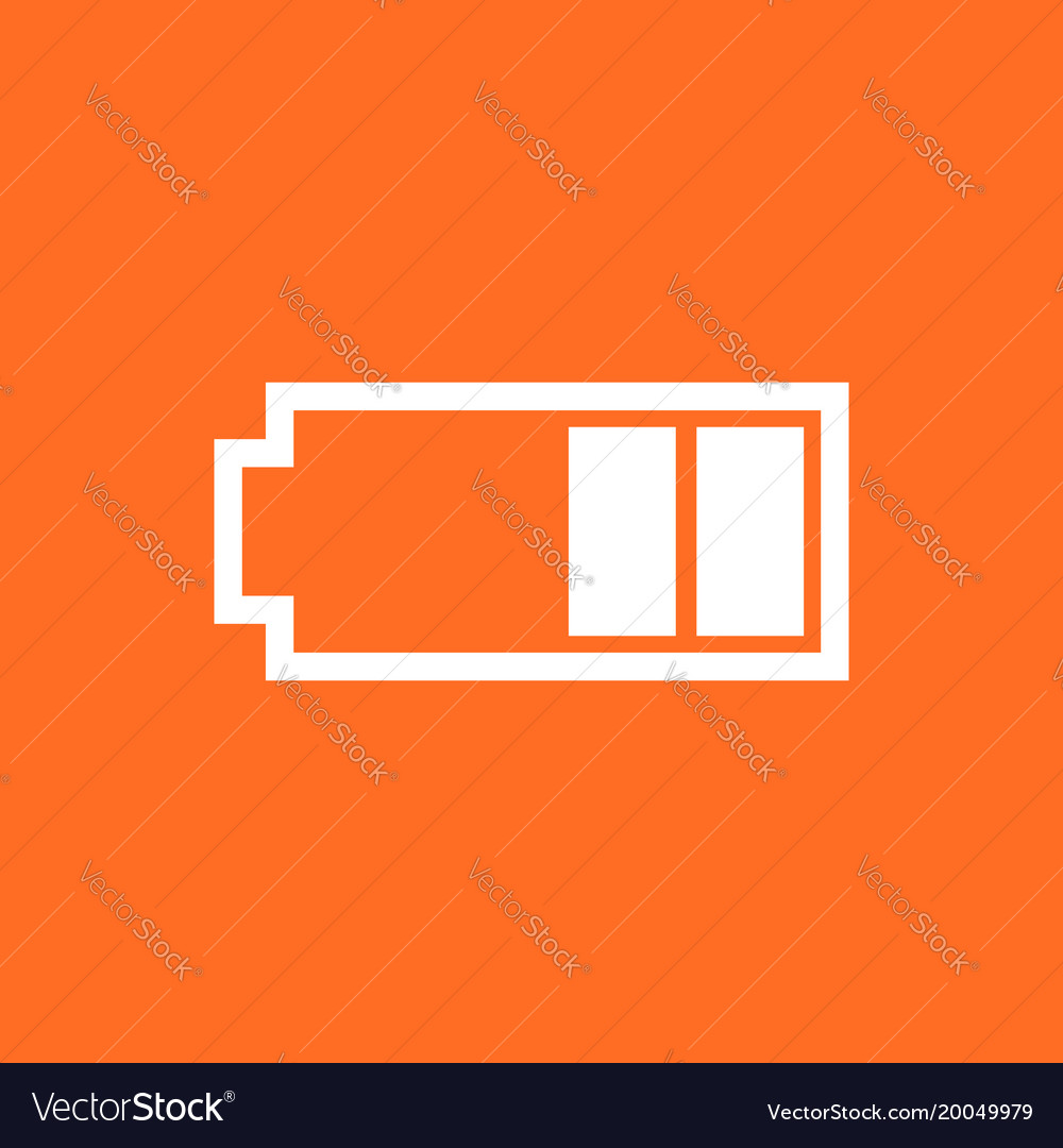 Battery level indicator on orange background
