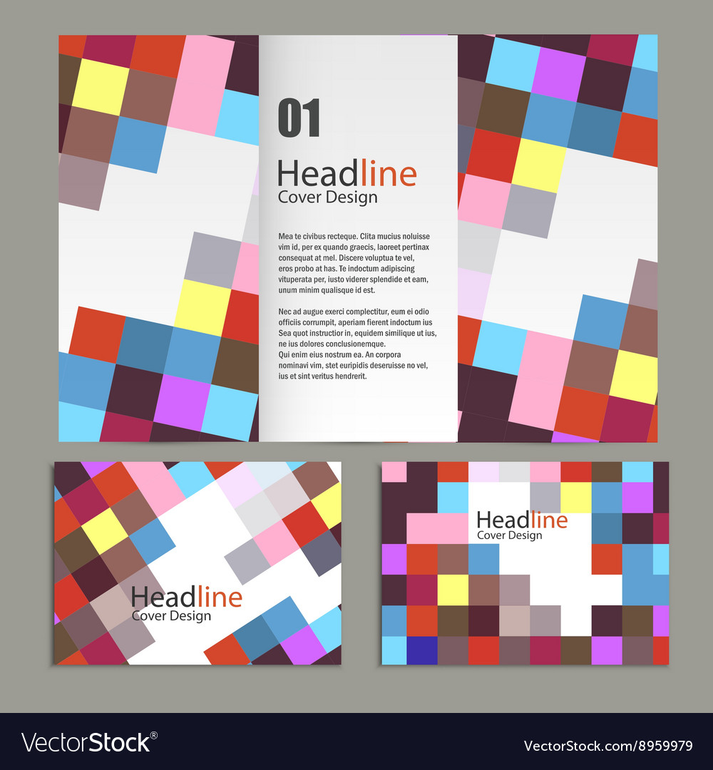 Brochure template design with squares Royalty Free Vector