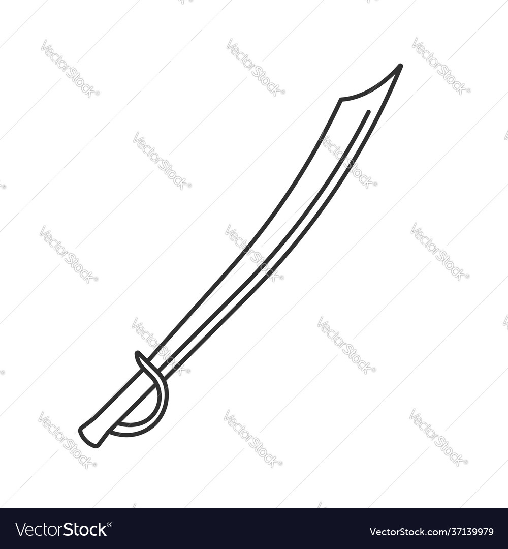 Sword Saber Icon Logo Isolated On White Background Stock