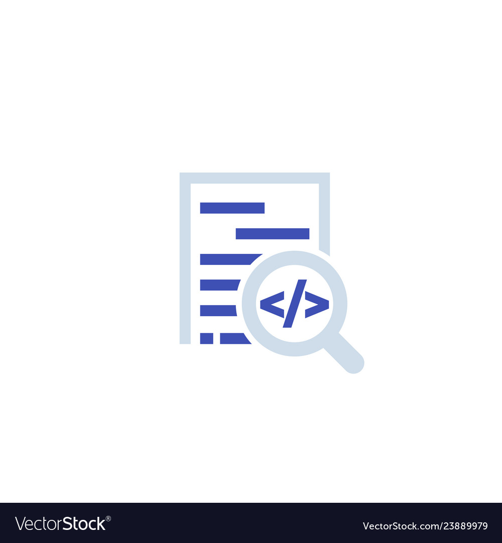 Code review software development icon vector image Code review software development icon