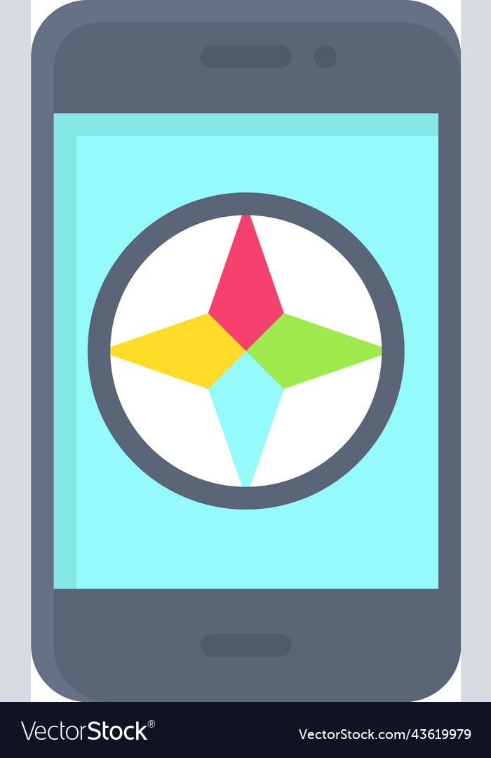 Compass on smartphone icon location map