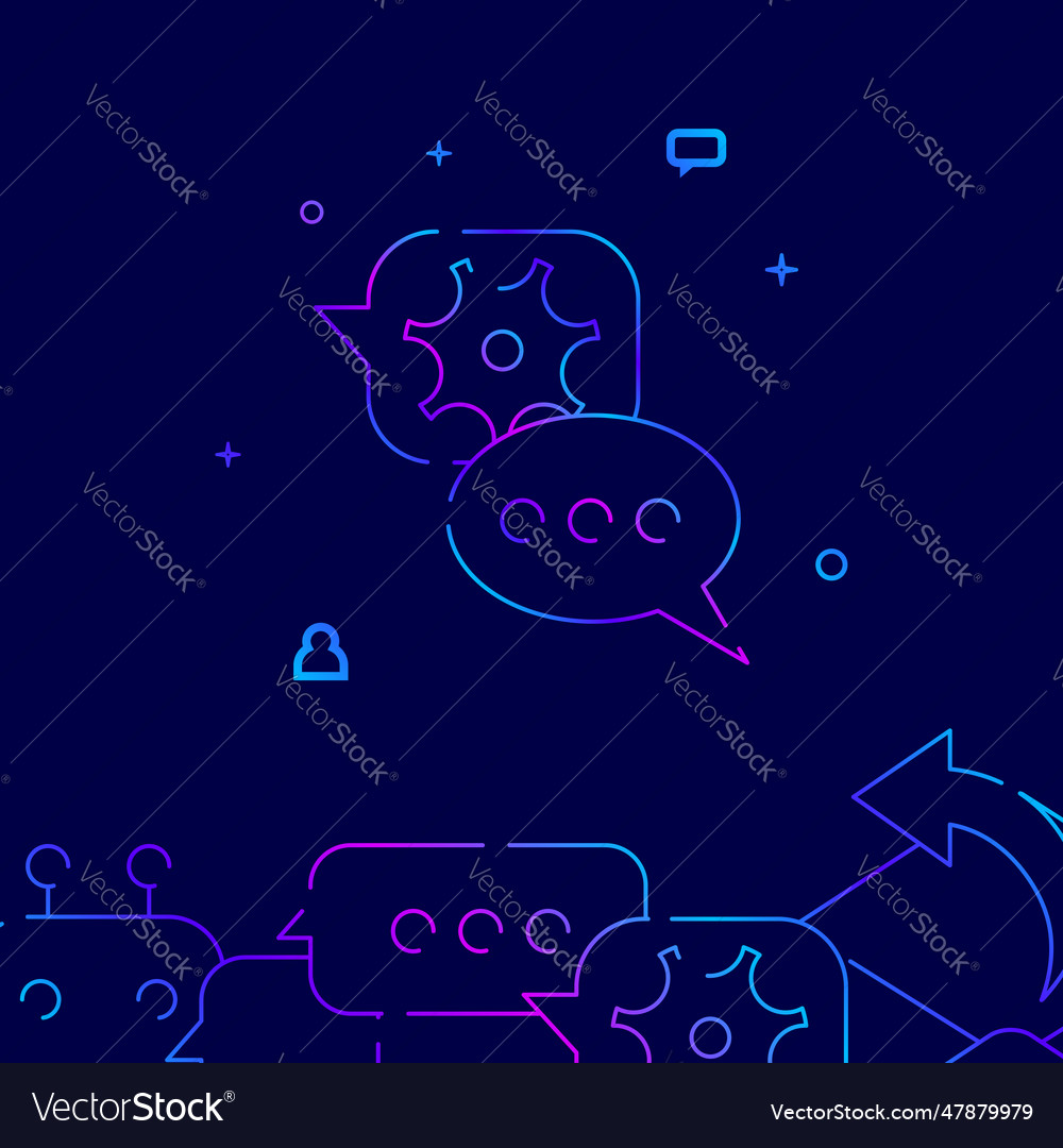 Contacting technical support gradient line icon vector image Contacting technical support gradient line icon