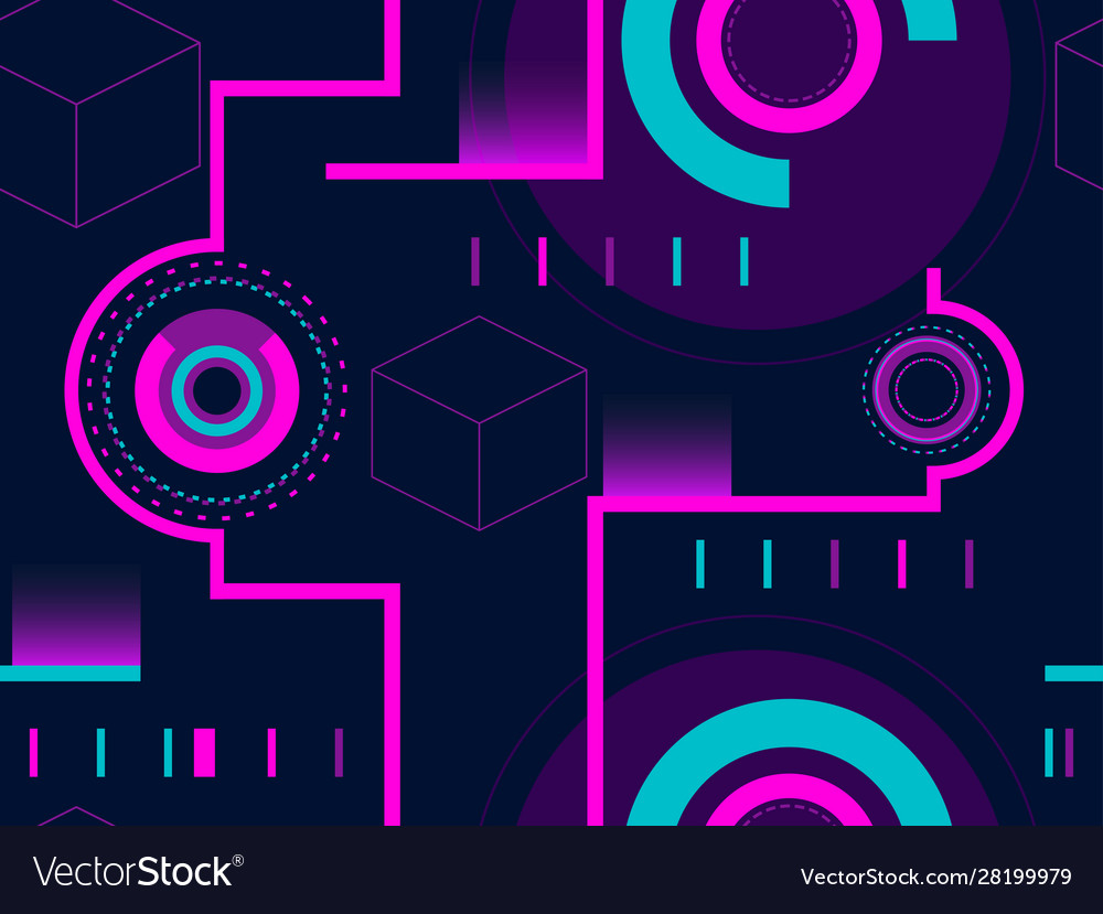 Cyberpunk Retro Pattern - 80s Synthwave