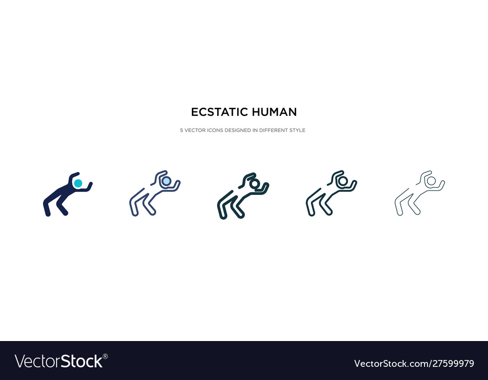 Ecstatic human icon in different style two