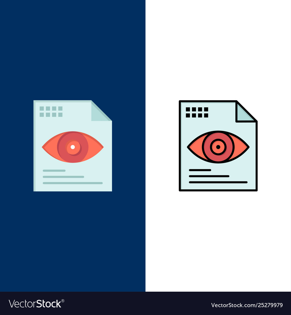 File text eye computing icons flat and line Vector Image File text eye computing icons flat and line