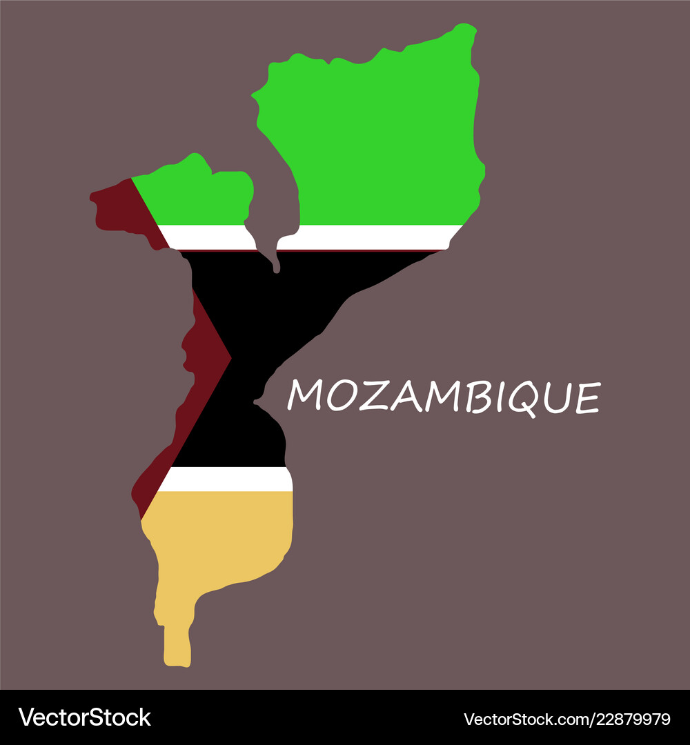 Flag Map Of Mozambique Royalty Free Vector Image