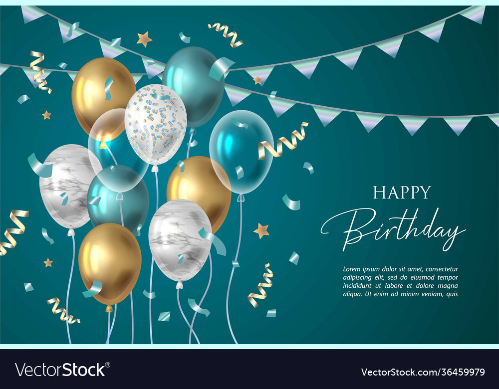 Happy birthday background with balloons Royalty Free Vector