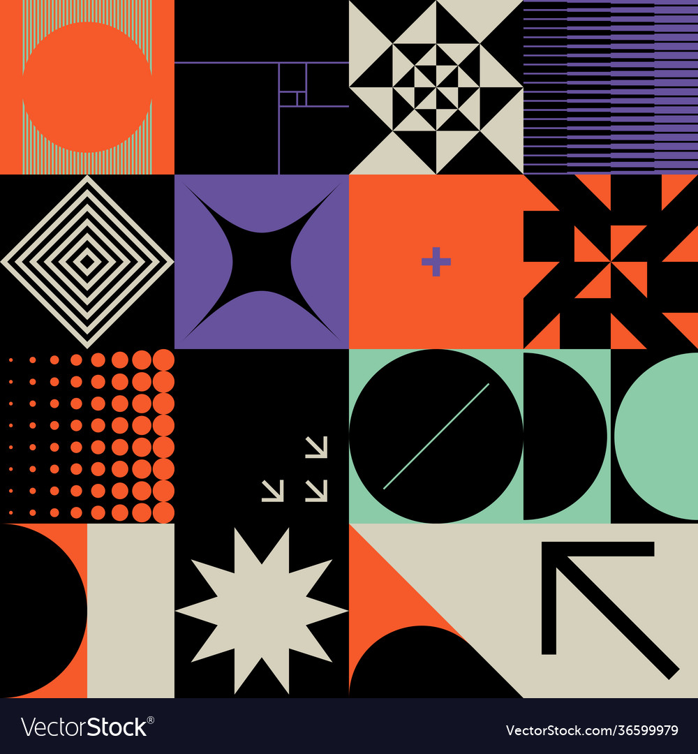 Hi-tech pattern abstract shapes design Royalty Free Vector