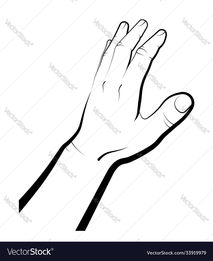 Human hand indicates direction movement Royalty Free Vector