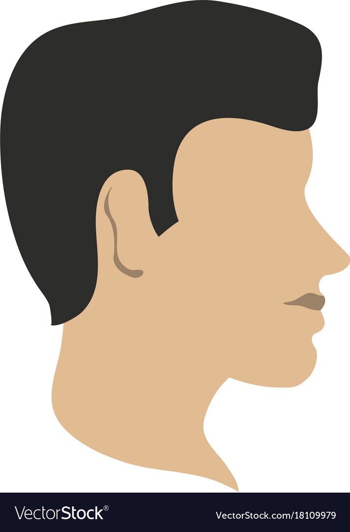 Man avatar head sideview icon image Royalty Free Vector