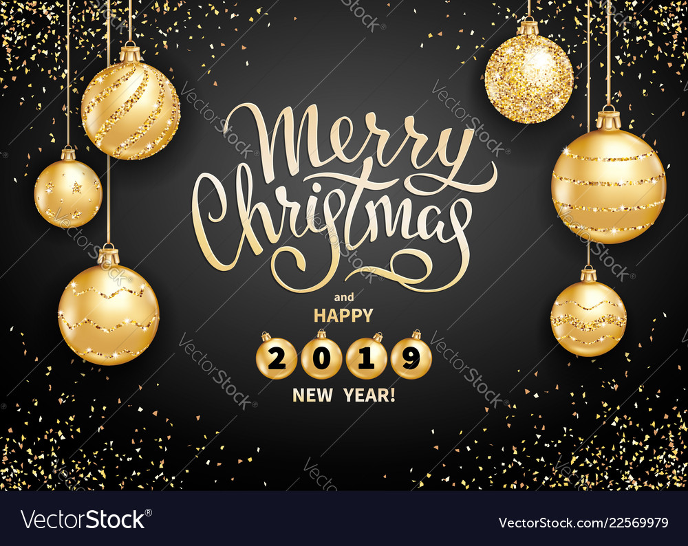 Merry Christmas Decoration 2019 Royalty Free Vector Image