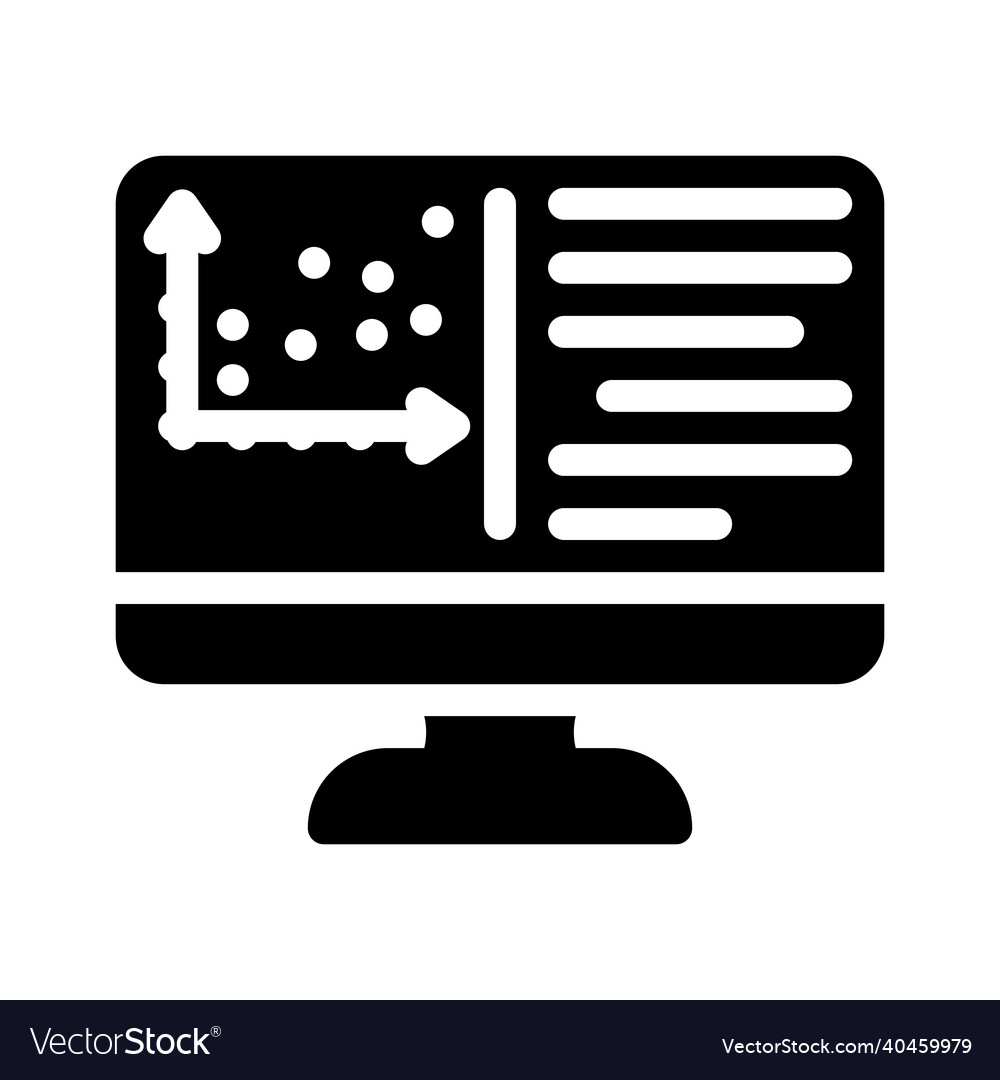 Programming data science glyph icon vector image Programming data science glyph icon