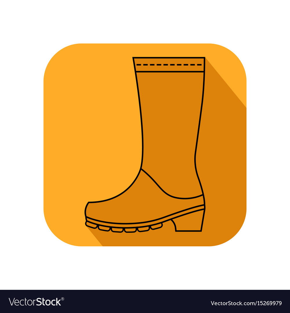 Rubber boots protective shoes flat color icon Vector Image Rubber boots protective shoes flat color icon Vector Image
