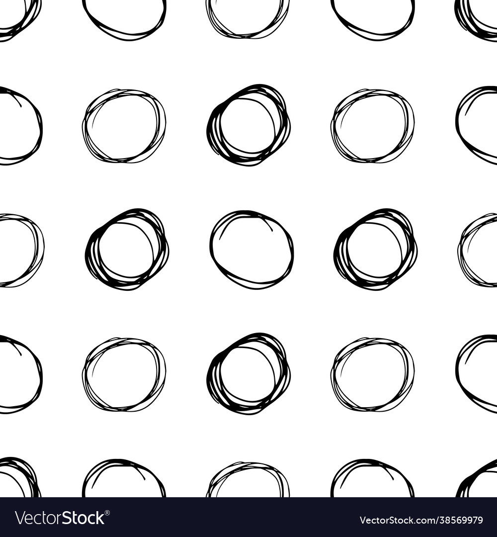 Seamless pattern with sketch circles shape