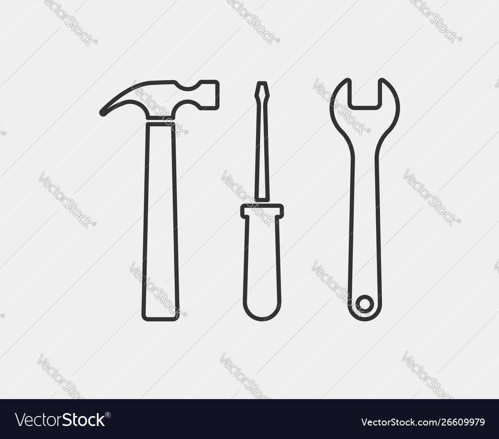 Tools wrench icon spanner logo design element key