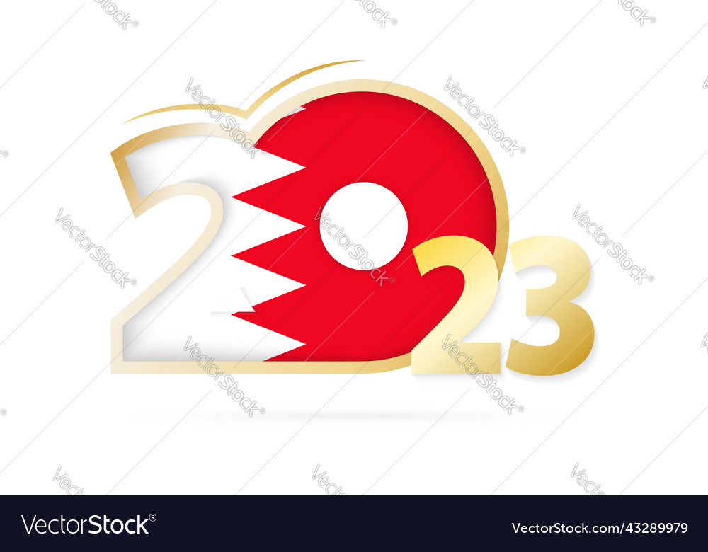 Year 2023 with bahrain flag pattern