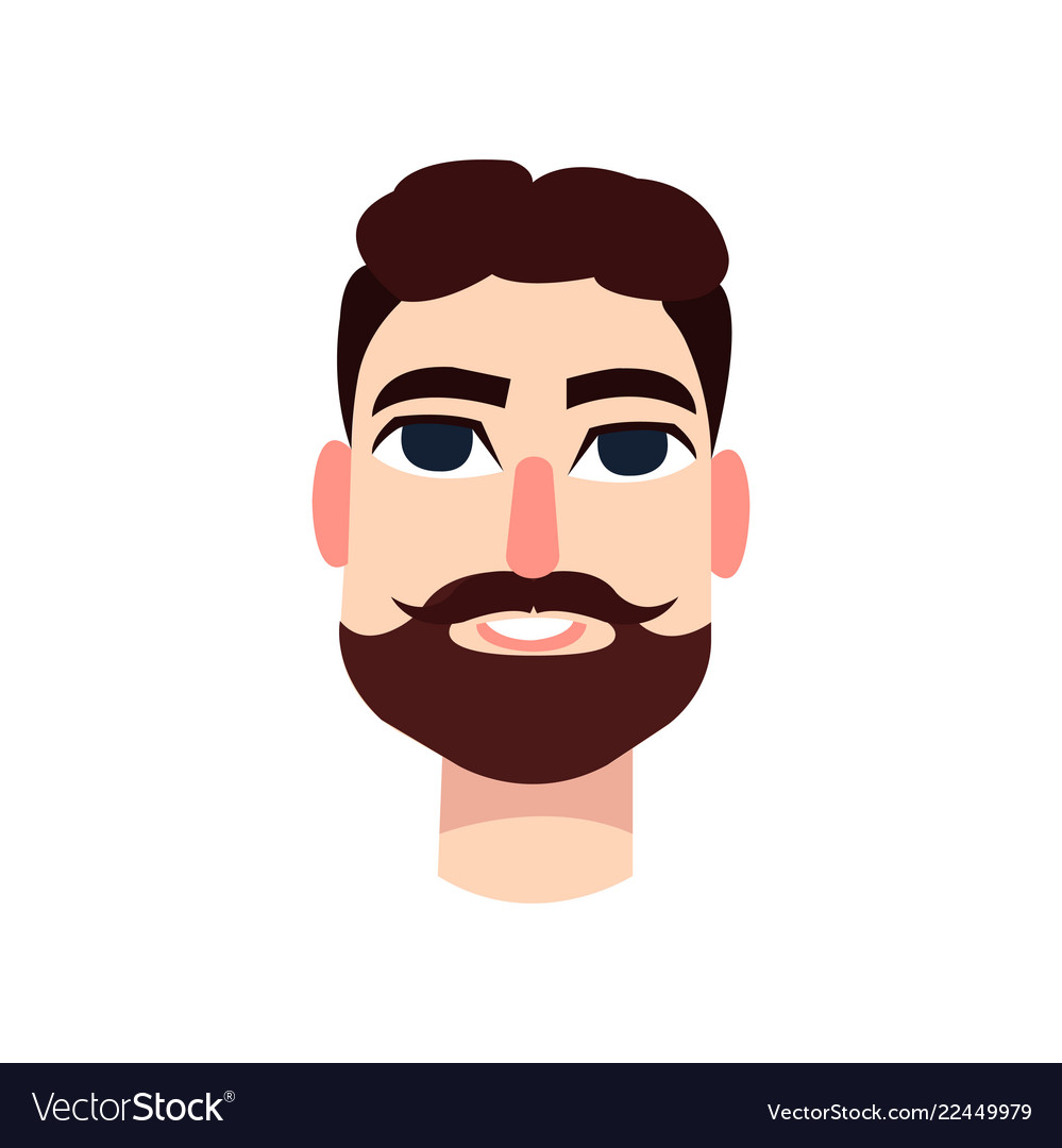 Young Man With Big Blue Eyes Brown Hair And A Vector Image