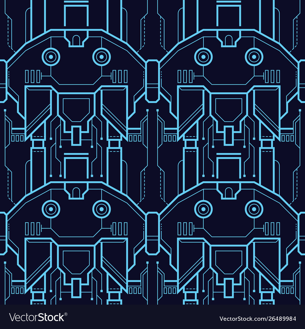 Abstract art techno seamless modern tiles pattern