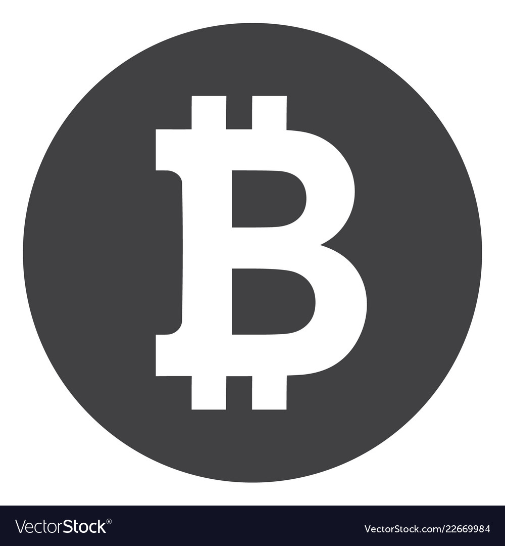 Bitcoin coin flat icon symbol Royalty Free Vector Image