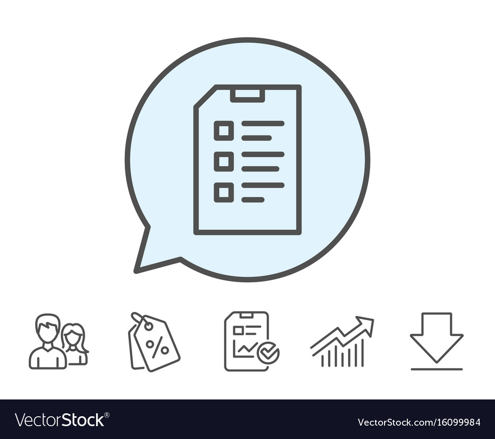 Checklist document line icon file sign