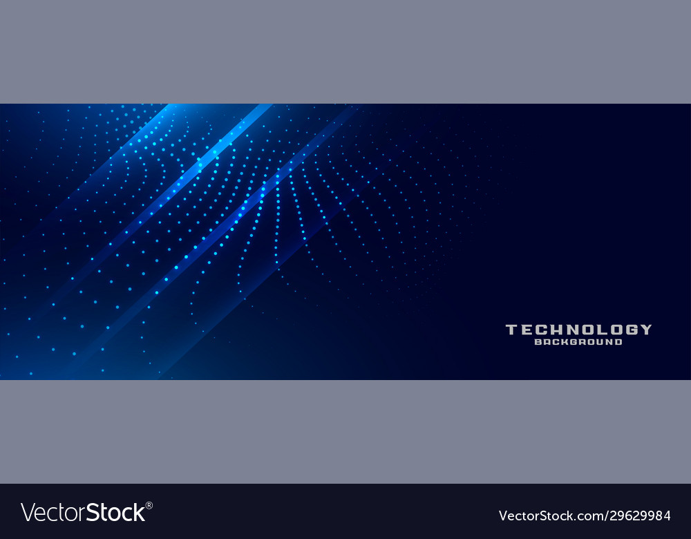 Digitale blau leuchtende Partikel Technologie-Banner