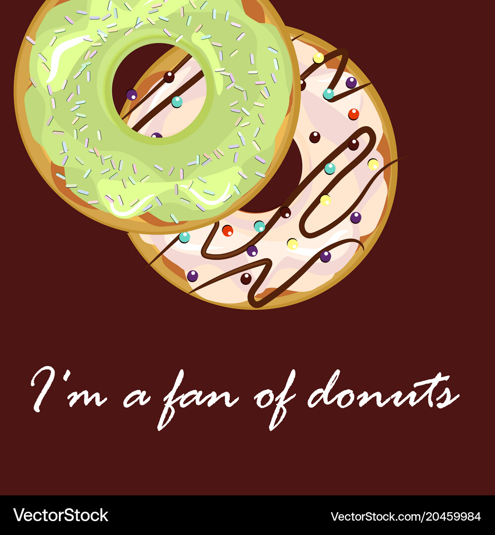 Donuts with glaze Royalty Free Vector Image - VectorStock