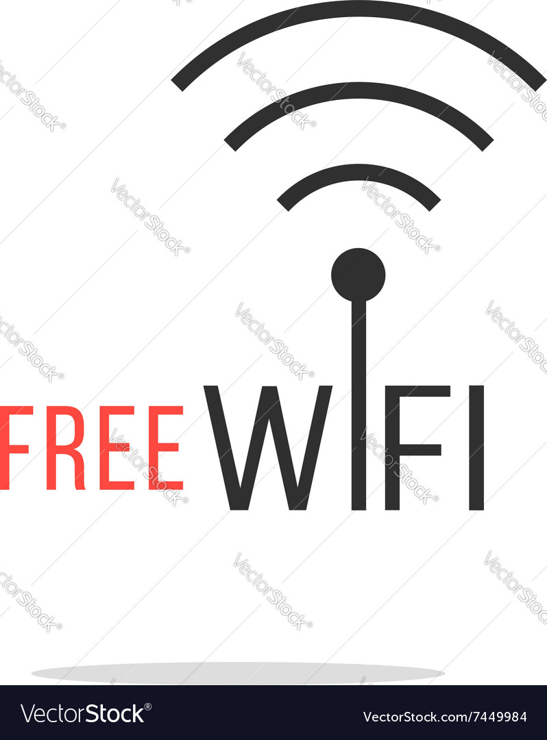 Free wifi logotype with simple shadow