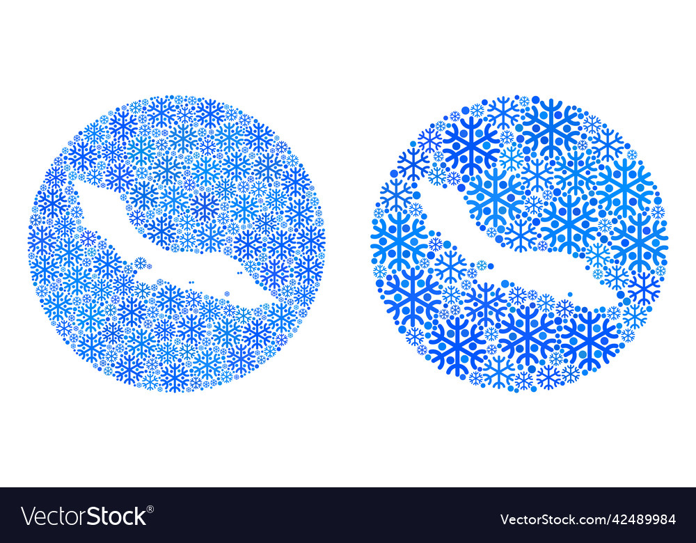 Hole spheric curacao island map - snowflake mosaic