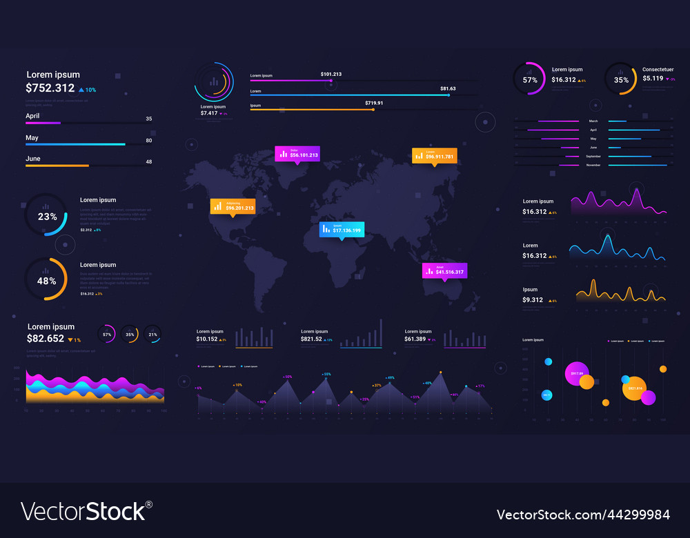 Infographic charts concept Royalty Free Vector Image