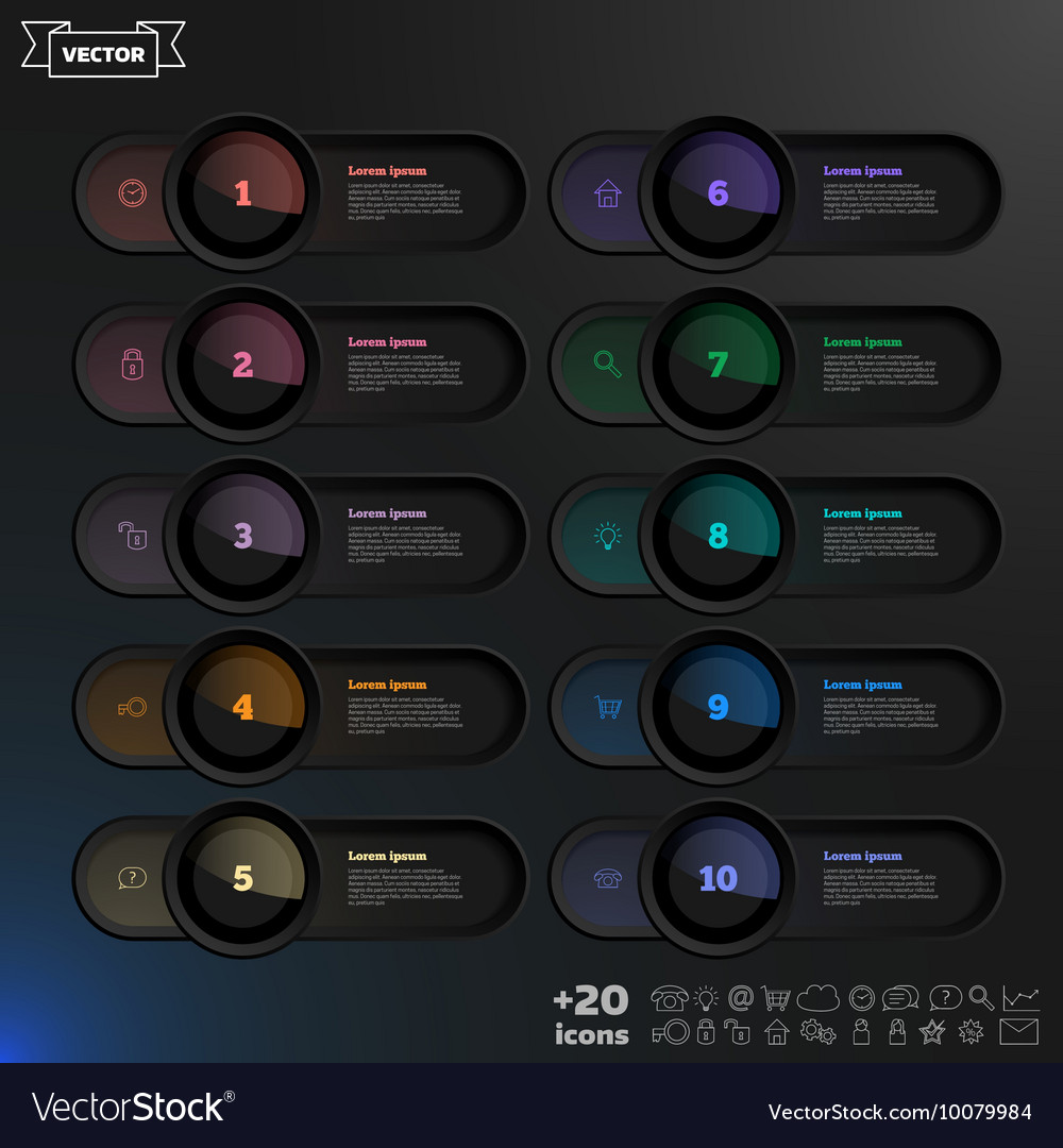 Infographic design list with colorful circles