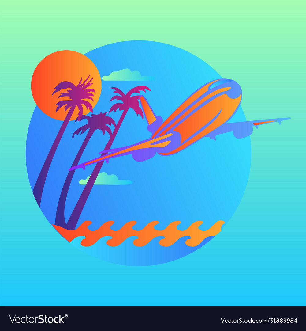 Island trendy and modern for travel symbol vector image Island trendy and modern for travel symbol