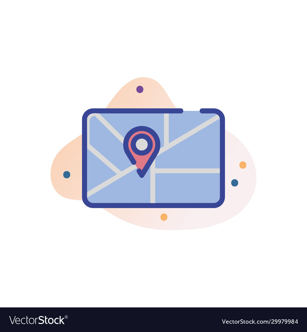 Isolated gps mark line fill block style icon vector image Isolated gps mark line fill block style icon