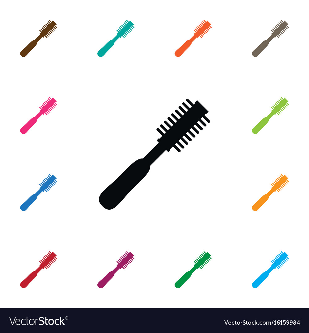 Isolated styling brush icon hackle element