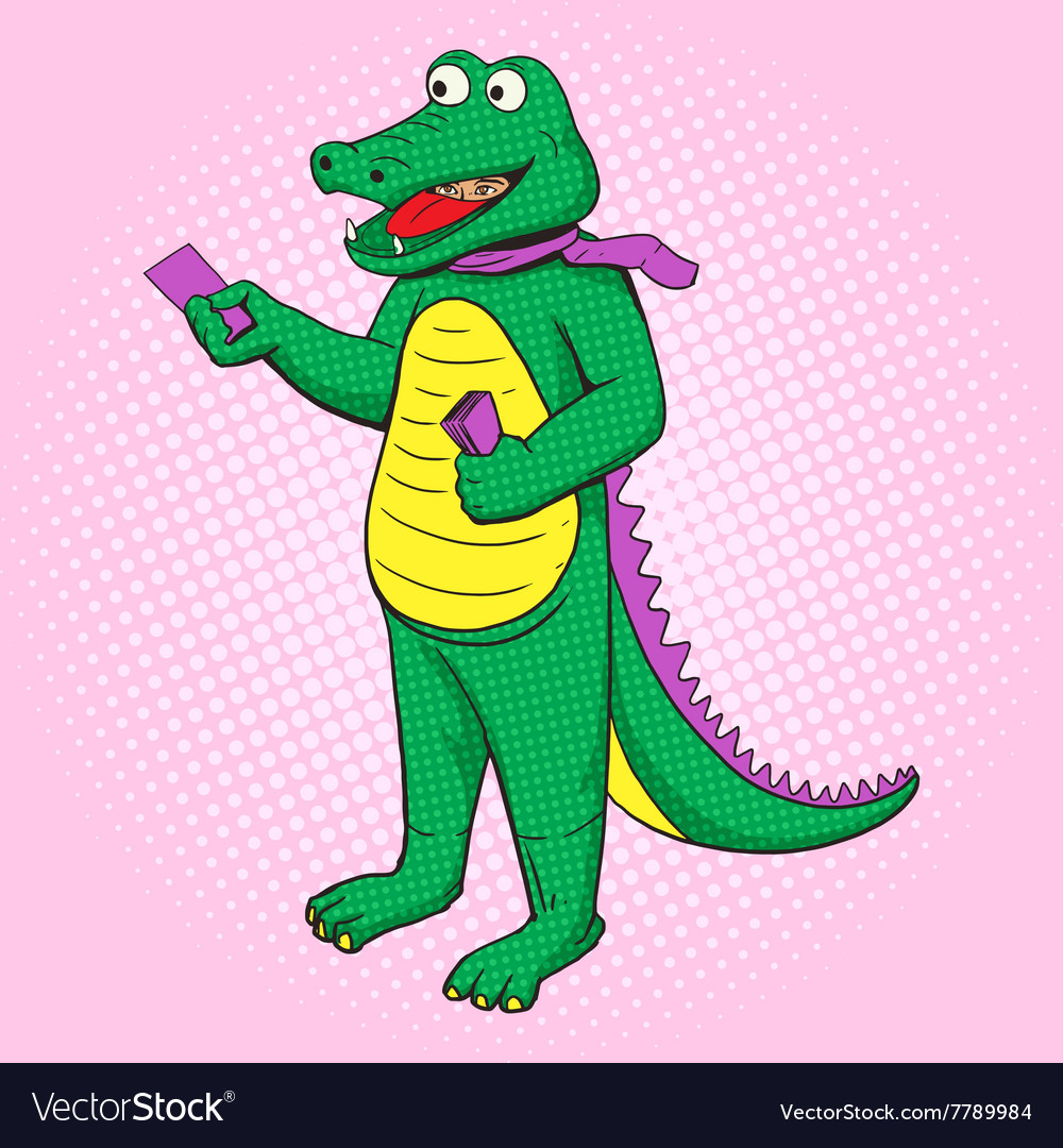 man in crocodile suit