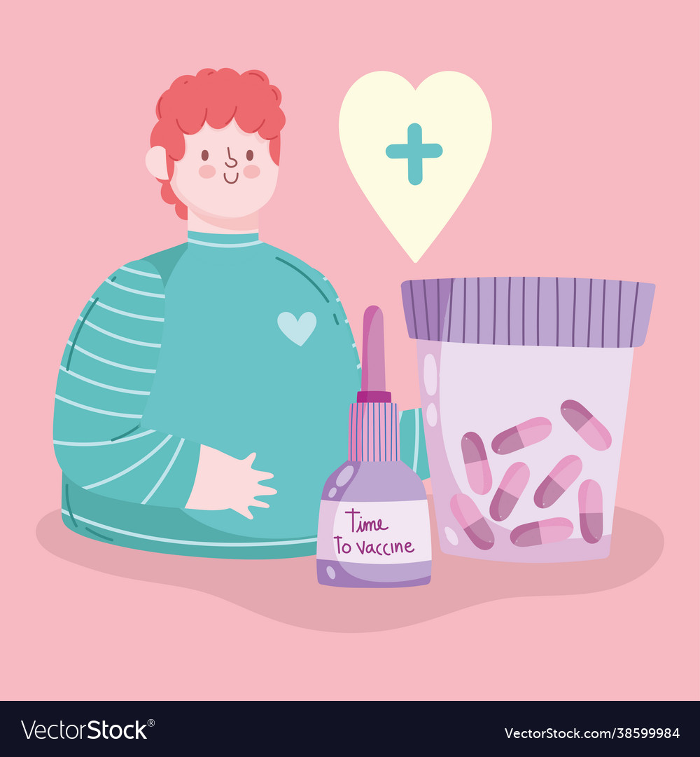 Man vaccine time Royalty Free Vector Image - VectorStock