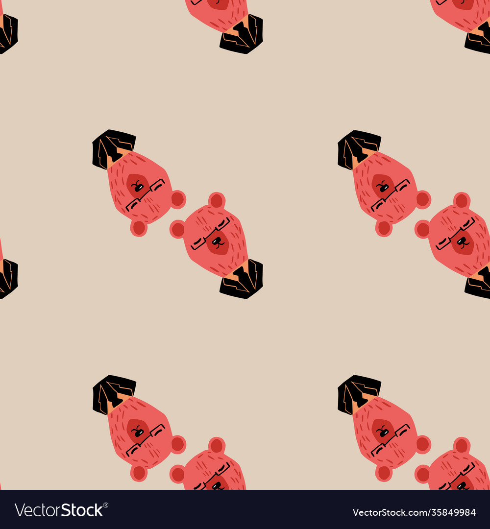 Minimalistic style seamless pattern with funny vector image Minimalistic style seamless pattern with funny