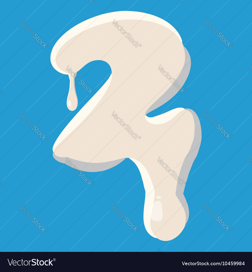 Number two 2 isolated on baby blue background Vector Image