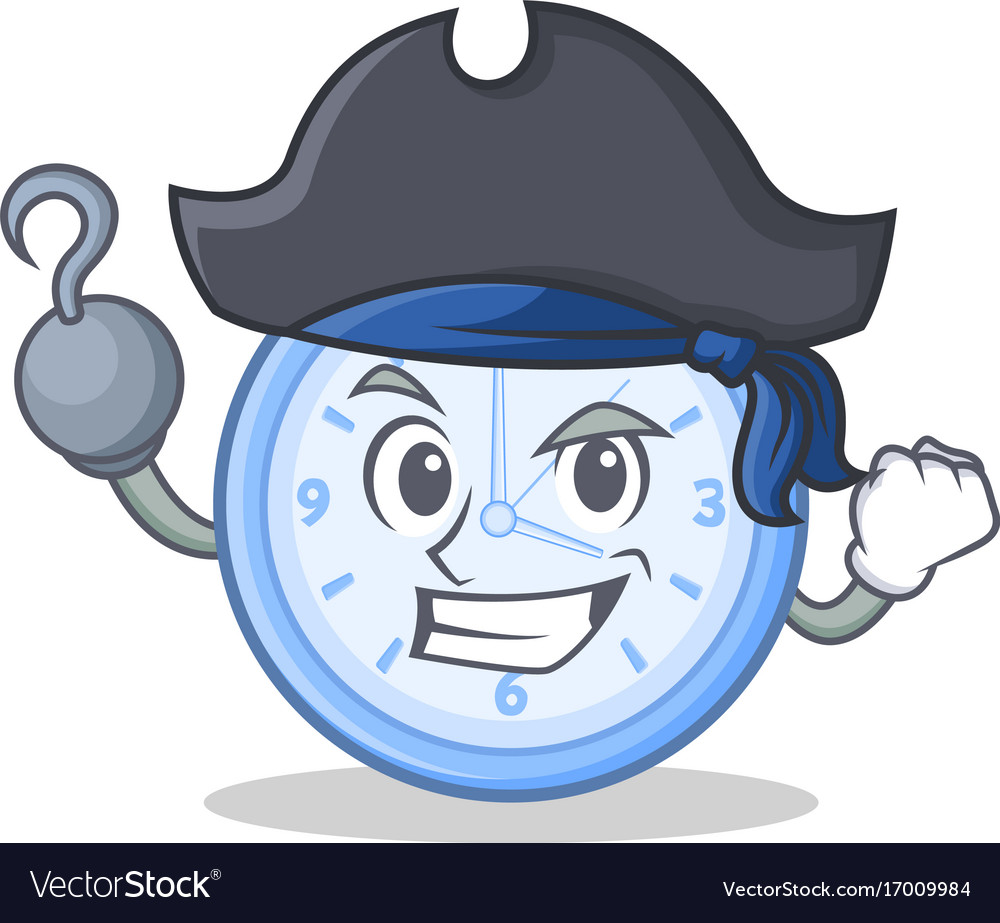 Pirate clock character cartoon style