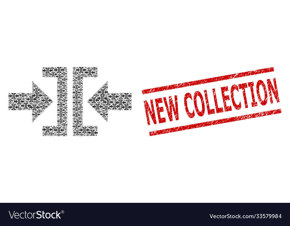 Press horizontal direction recursion mosaic vector image Press horizontal direction recursion mosaic
