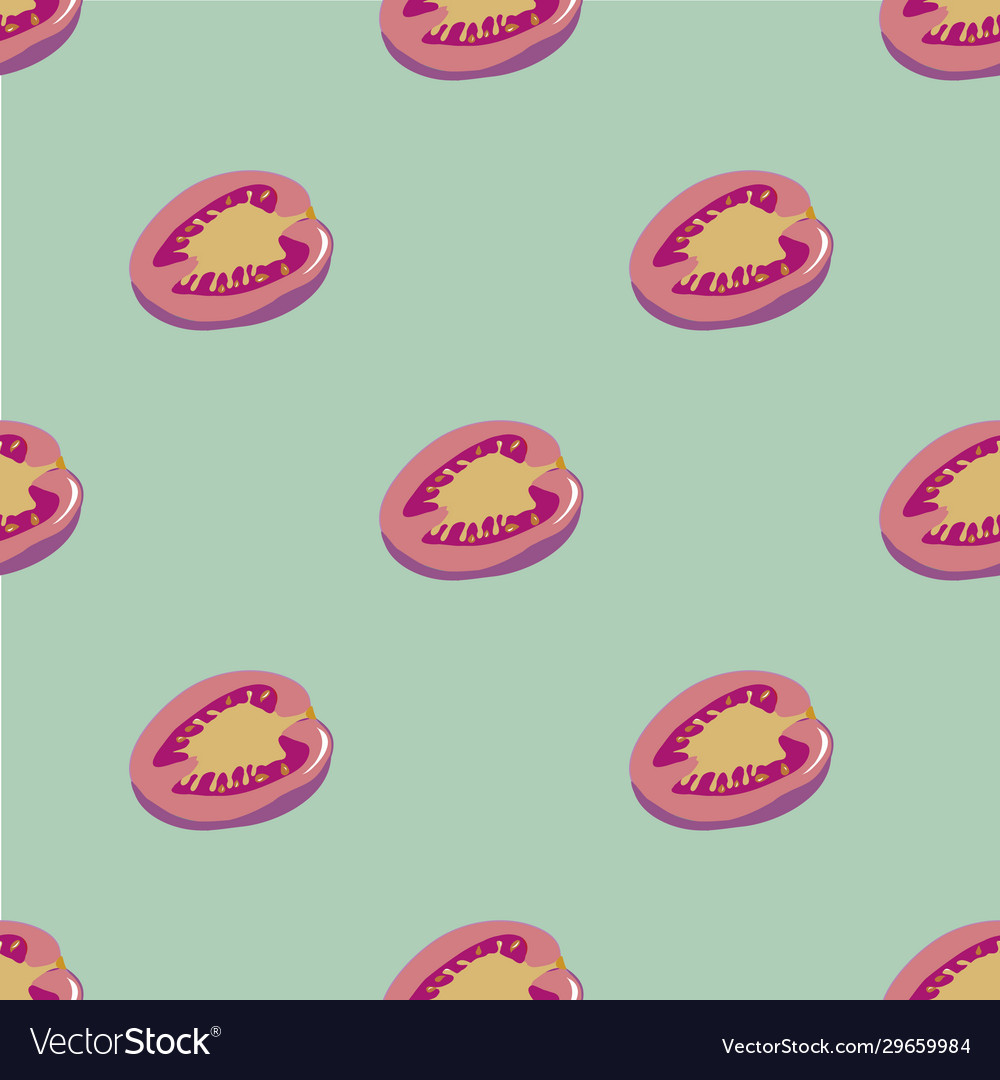 Seamless pattern background with tomatoes vector image Seamless pattern background with tomatoes