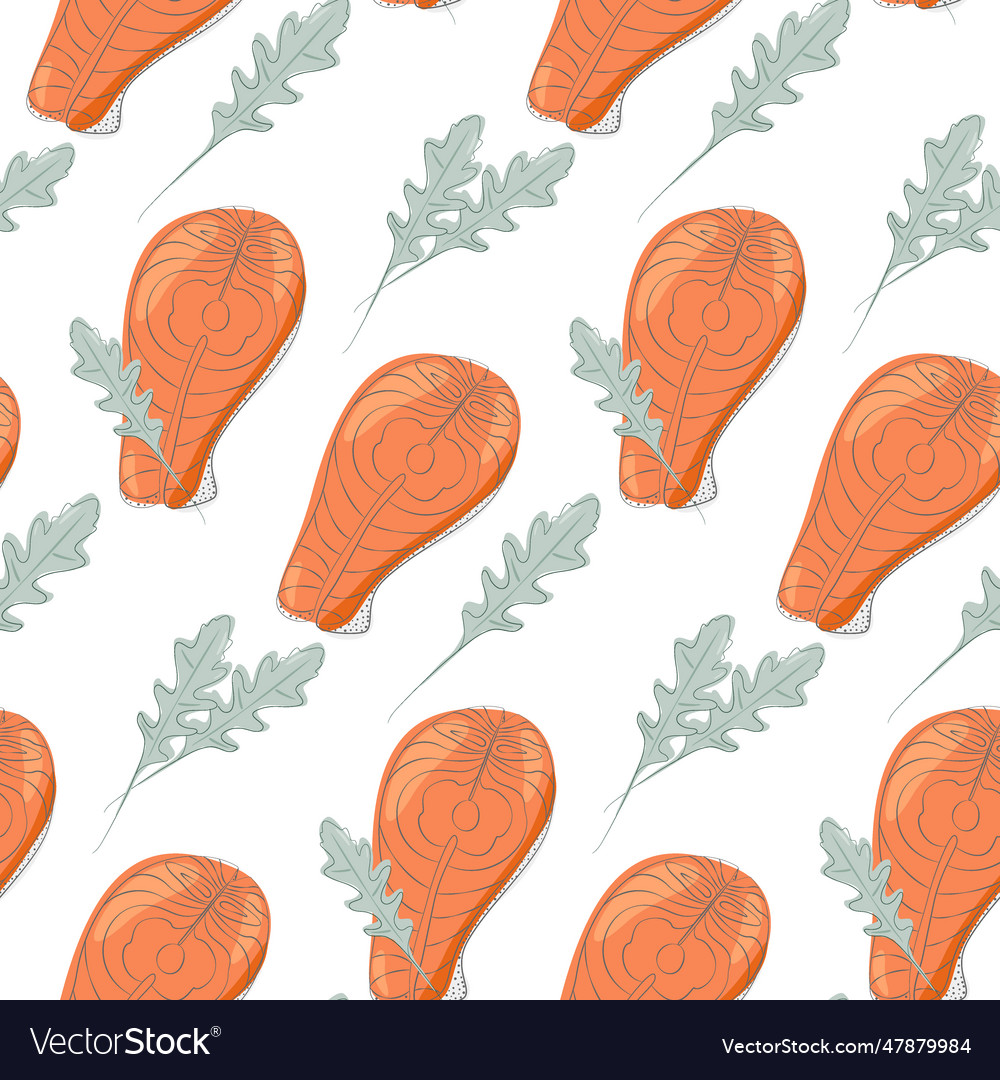 Seamless pattern of abstract image salmon vector image Seamless pattern of abstract image salmon
